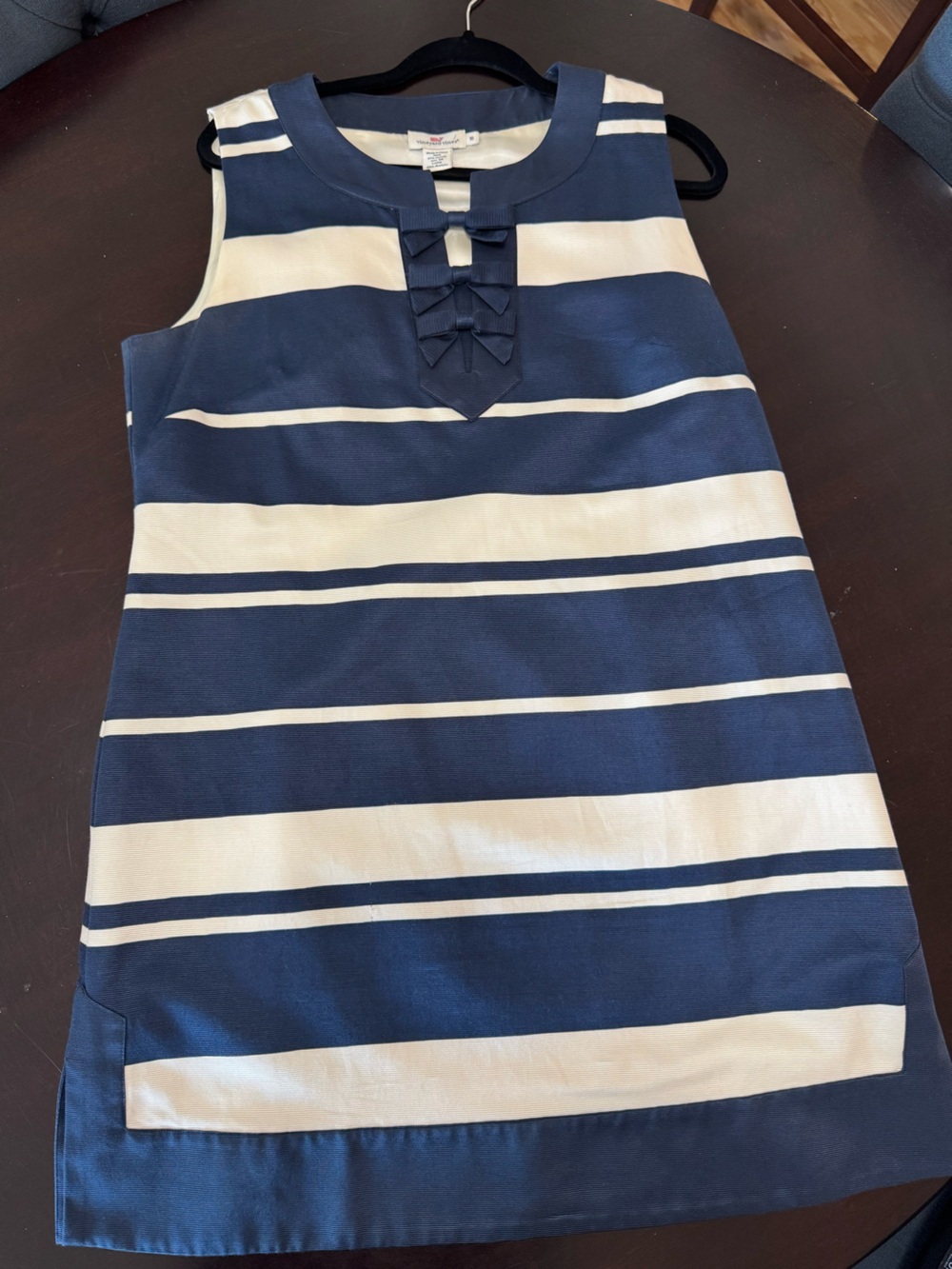 Vineyard Vines Navy and White Striped Women’s Dress with Front Bow